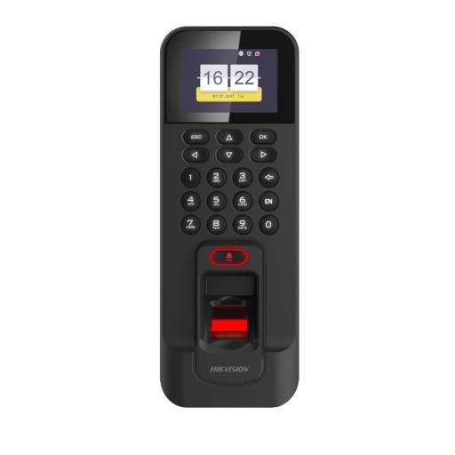 [HIKVISIONDIGITALTECHNOLOGY_DS-K1T804B-EF] Hikvision Digital Technology Biométrico WiFi de Acceso y Asistencia Compatible con APP Hik-Connect (P2P) / Lectura de Huella y Tarjetas EM / TCP/IP / 150,000 Eventos / Relevador para Chapa y Reportes de Asistencia