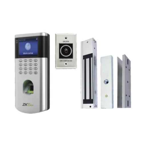 [ZKTECO_LF10KITV2] ZKTeco KIT de Control de Acceso LF10/ PUSH / Compatible con ZKBioAccess / 1,500 Usuarios / Chapa magnética / Botón de Salida / Tarjeta de proximidad