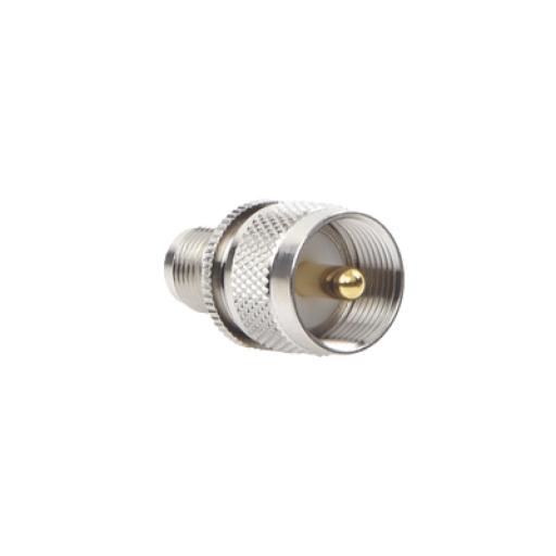 [RFINDUSTRIES_RFT-1236] RF Industries Adaptador en Línea de Conector TNC Hembra a UHF Macho (PL-259), Níquel/ Oro/ Teflón.