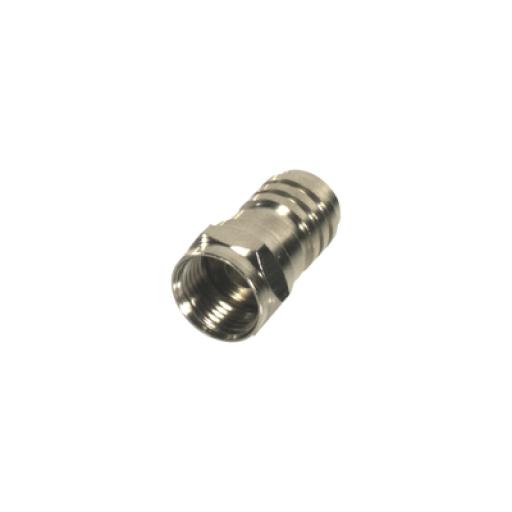 [RFINDUSTRIES_RFF-1402-D] RF Industries Conector F Macho Plegable para Cable Coaxial RG-59/U, Níquel / Níquel /Polietileno.