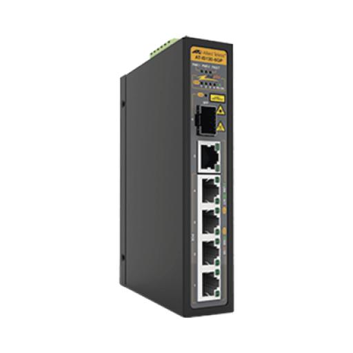 [ALLIEDTELESIS_AT-IS130-6GP-80] Allied Telesis Switch Industrial PoE+ administrable Web SMART de 5 Puertos 10/100/1000 Mbps (4 Puertos son PoE+) + 1 puertos SFP, 90 W