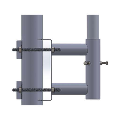 [SYSCOMTOWERS_SS-OP-TM] SYSCOM TOWERS Adaptador para Colocar Mástil (tubo) a Poste recto.