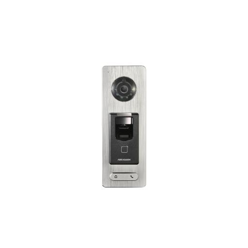 [HIKVISIONDIGITALTECHNOLOGY_DS-K1T501SF] Hikvision Digital Technology 2 EN 1 / Lector Biométrico IP65 con Función de Videoportero y lector QR Incluida/ Llamada a APP de Smartphone Hik-Connect P2P (No requiere monitor) /  Soporta Tarjetas - Huellas - Códigos QR / Cámara 2 MP Compatible con DVRs y