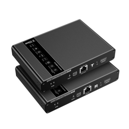 [EPCOM_TT676KVM] Epcom Kit extensor KVM (HDMI y USB) hasta 70 metros / Resolución 4K @ 60 Hz/ Cat 6, 6a y 7 / IPCOLOR / CERO LATENCIA / HDR10 / Salida Loop / Puerto S/PDIF / Uso 24/7 / Transmite el Video y Controla tu DVR vía USB a distancia.