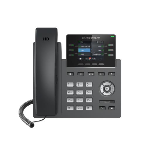 [GRANDSTREAMNETWORKS_GRP-2613] Grandstream Networks Teléfono IP Grado Operador, 3 líneas SIP con 6 cuentas, puertos Gigabit,PoE,  pantalla a color 2.4", codec Opus, IPV4/IPV6 con gestión en la nube GDMS