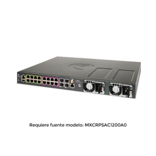 [CAMBIUMNETWORKS_MXTX2020GXPA10] Cambium Networks Switch inteligente cnMatrix TX2020R-P con 16 puertos PoE y 4 SFP+, para fuentes removibles
