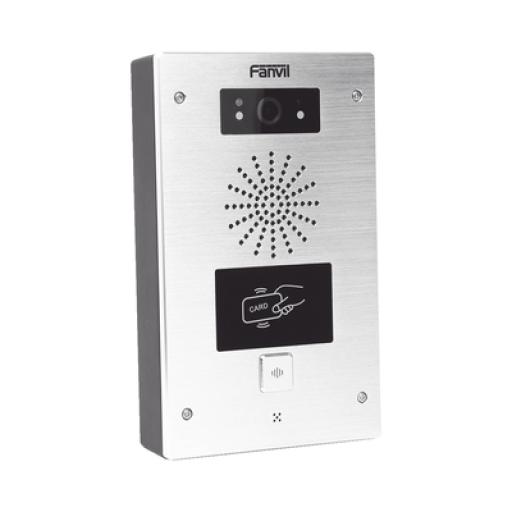 [FANVIL_I32V] Fanvil Video portero IP, 2 líneas SIP, 2 relevadores, lector de tarjeta RFID, Onvif, con botón para llamada, anti-vandálico, PoE, IP65 e IK10, PoE