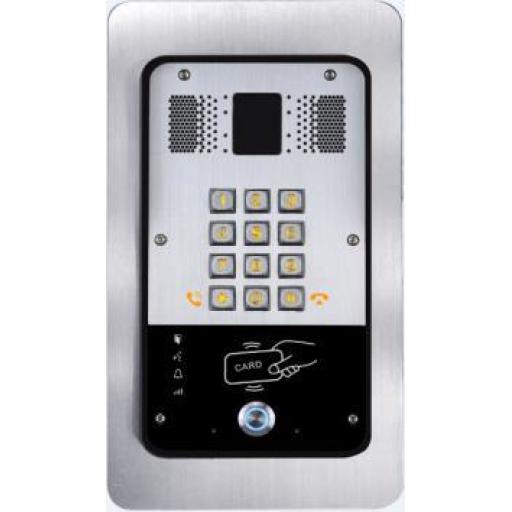 [FANVIL_I23S-DTL] Fanvil Audio Portero IP  2 líneas SIP con relevador integrado, Lector RFID para acceso por clave numérica, tarjeta o llamada remota, PoE