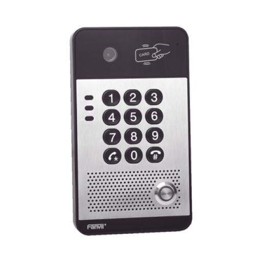 [FANVIL_I30] Fanvil Vídeo Portero IP con 2 líneas SIP, cámara HD, relevador integrado, teclado numérico y lectora de tarjetas RFID para control de acceso, PoE
