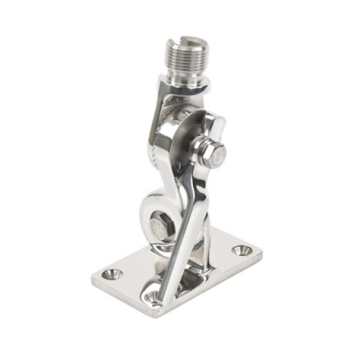 [GEMECO_101HD] GEMECO Montaje rotativo de acero inoxidable para uso pesado de 4 posiciones, rosca estándar de 1”-14, incluye tornillos de sujeción y base de plástico.