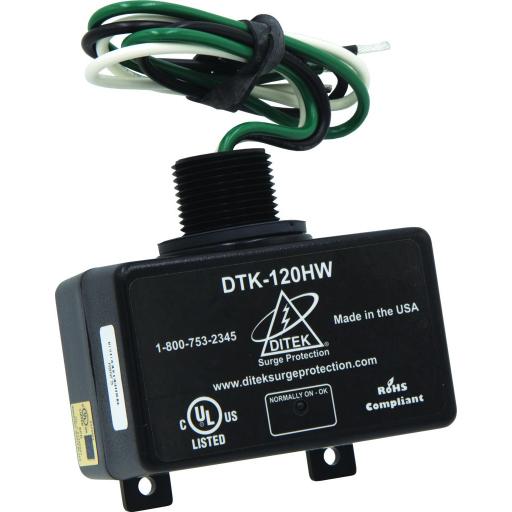 [DITEK_DTK-120HW] Ditek Dispositivo de Protección contra Sobretensiones de 120 VCA, Para Paneles de Alarma de Incendio, Paneles Eléctricos Residenciales, Motores, Sistemas de bombeo