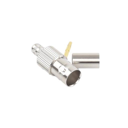[RFINDUSTRIES_RFB-1724] RF Industries Conector BNC Hembra, 75 Ohm, Anillo Plegable, para RG-59/U, Níquel/ Oro/ Delrin.