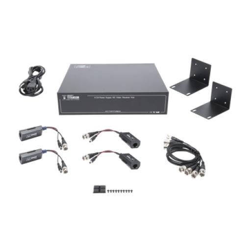 [EPCOM_KITTT4PVTURBOX] Epcom Kit de TRANSCEPTOR ACTIVO DE 4 CANALES / VIDEO+PODER en un solo Cable UTP / 150 metros en 4K, 200 metros en 5 MP/ Envía 36 Vcc y Recibe 12 Vcc / TODO INCLUIDO PARA RACK / Compatible con cámaras HD-TVI/CVI/AHD/CVBS / INSTALACIÓN LIMPIA