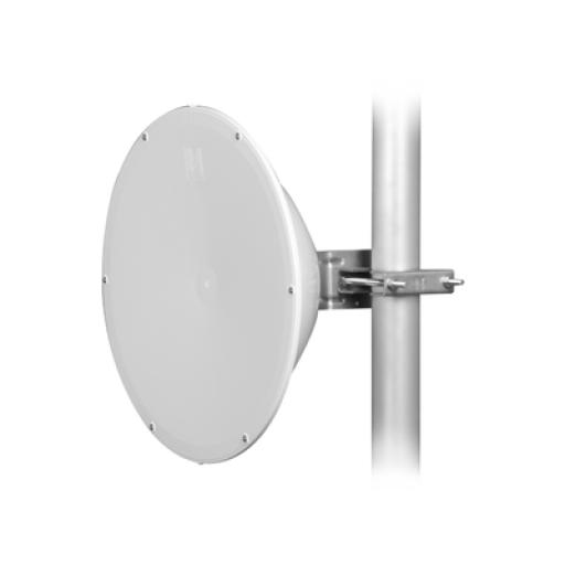 [JIROUS_JRC-24DD-MIMO] Jirous Antena direccional de Alto Rendimiento/ Parábola profunda para mayor aislamiento al ruido / 24.5 dBi / (4.9 - 6.4 GHz) / Conectores N-Hembra / Fácil Montaje y Soporte de acero inoxidable /  Radomo Incluido
