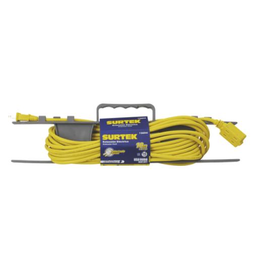 [SURTEK_SYS-136041] Surtek Extensión eléctrica de Uso Rudo 4 metros / 127 V CA 10 A Máximo / Color Amarillo.