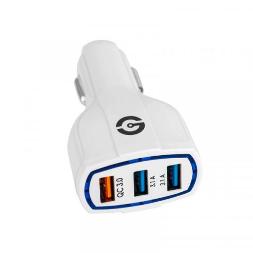 [GETTTECH_GCC-30FC-01] Getttech CARGADOR PARA COCHE GETTTECH GCC-30FC-01 VOLSTOK 3 PUERTOS USB