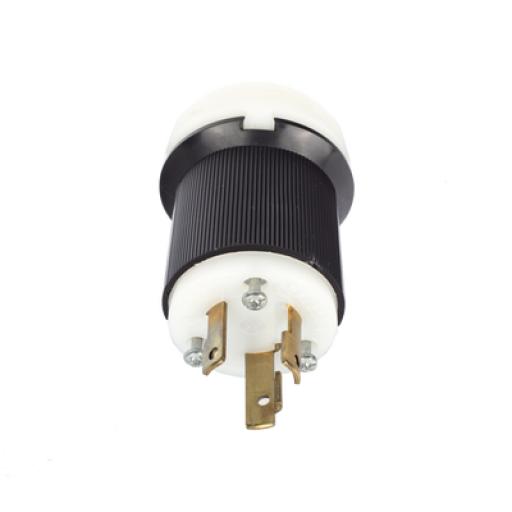 [HUBBELL_HUB-HBL-2621] Hubbell Clavija Industrial con Bloqueo de Media Vuelta / 30 A 250 V CA / 2 Polos 3 Hilos / Color Blanco y Negro / Nema L6-30P.