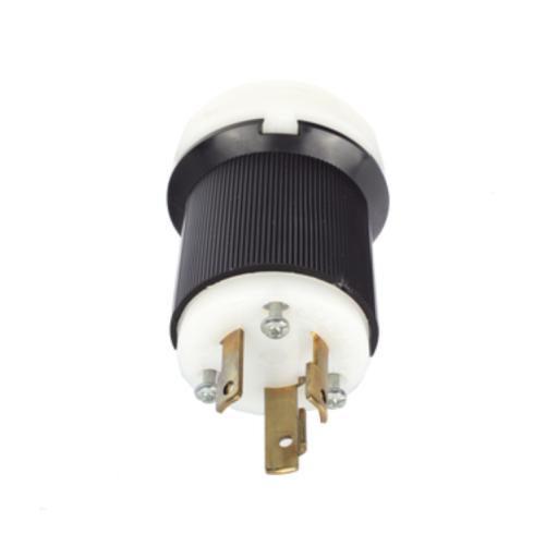 [HUBBELL_HUB-HBL-2621] Hubbell Clavija Industrial con Bloqueo de Media Vuelta / 30 A 250 V CA / 2 Polos 3 Hilos / Color Blanco y Negro / Nema L6-30P.
