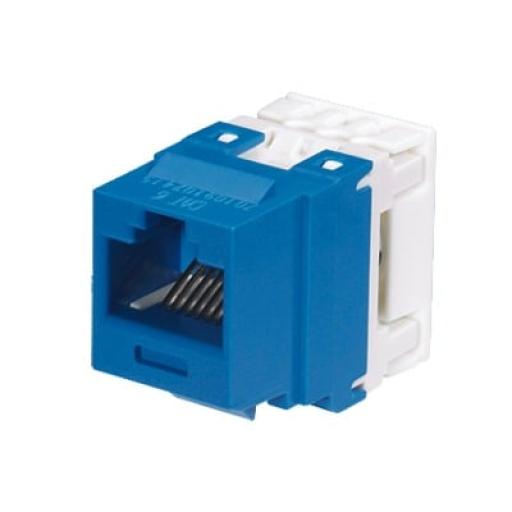 [PANDUIT_NK688MBU] Panduit Conector Jack Estilo 110 (de Impacto), Tipo Keystone, Categoría 6, de 8 posiciones y 8 cables, Color Azul