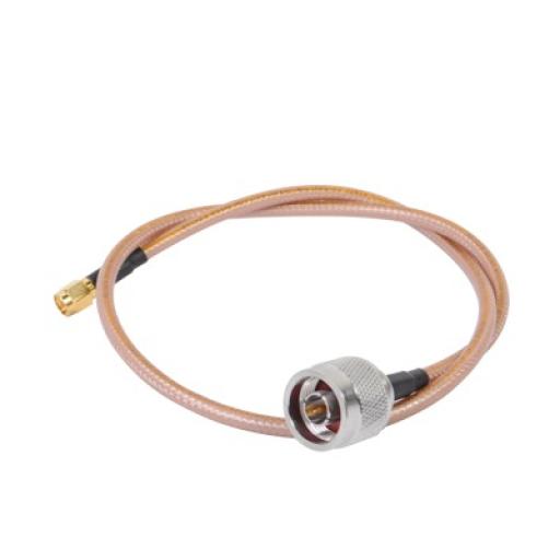 [EPCOM_SN-142-SMAI-60] Epcom Cable de 60 cm tipo RG-142/U con conectores N Macho y SMA Macho Inverso (Hasta 8 GHz).