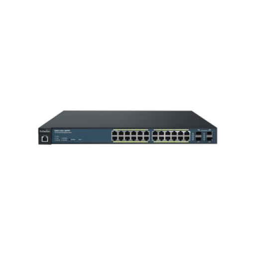 [ENGENIUS_EWS1200-28TFP] EnGenius Switch PoE Administrable  de 24 Puertos Gigabit, 4 Puertos SFP, Soporta Hasta 410 W con Opción de Controlador para Serie Neutron y Enturbo.
