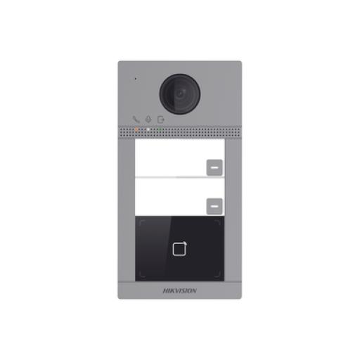 [HIKVISIONDIGITALTECHNOLOGY_DS-KV8213-WME1(B)] Hikvision Digital Technology Videoportero IP (IP65 + IK08) con Llamada y apertura desde APP Hik-Connect / Soporta 2 Departamentos / PoE Estandar  / Interfaz WEB para configuración / 2 puertas