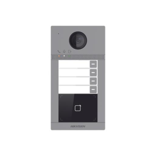 [HIKVISIONDIGITALTECHNOLOGY_DS-KV8413-WME1(B)] Hikvision Digital Technology Videoportero IP (IP65 + IK08) con Llamada y apertura desde APP Hik-Connect / Soporta 4 Departamentos / PoE Estándar / Interfaz WEB para configuración / 2 puertas