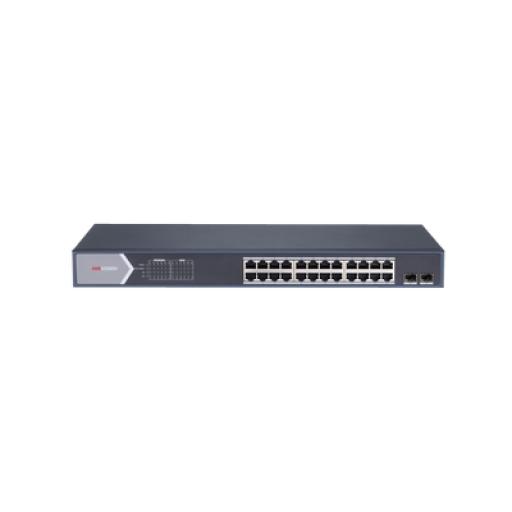 [HIKVISIONDIGITALTECHNOLOGY_DS-3E1526P-SI] Hikvision Digital Technology Switch Gigabit PoE+ / Administrable / 24 Puertos 10/100/1000 Mbps PoE+ / 2 Puertos SFP / Configuración Remota desde Hik-PartnerPro / PoE Extendido 250 Metros / 370 Watts