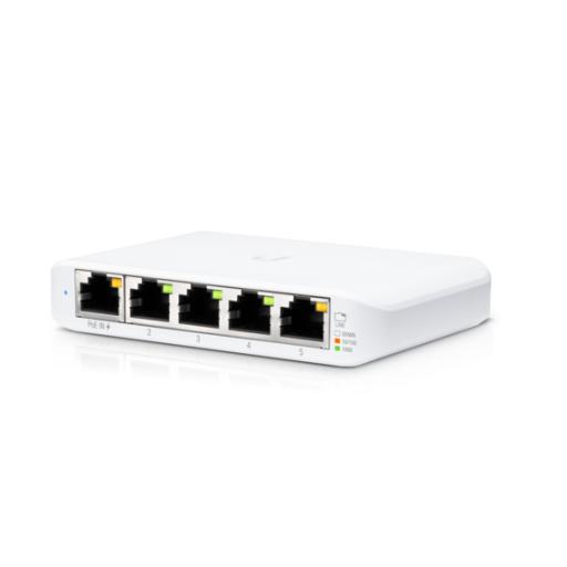 [UBIQUITINETWORKS_USW-FLEX-MINI] Ubiquiti Networks Switch UniFi Administrable Compacto de 5 Puertos 10/100/1000 Mbps, soporta entrada de PoE 802.3af/at