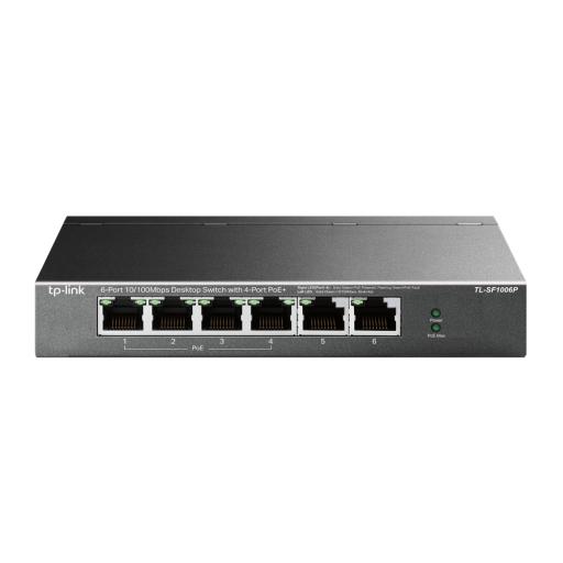 [TPLINK_TL-SF1006P] TPLINK Switch PoE no Administrable de escritorio 6 puertos 10/100 Mbps, 4 puertos PoE, 67 W