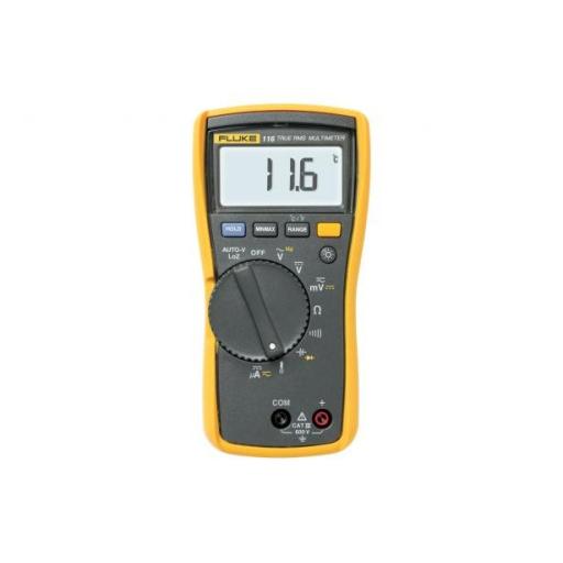 [FLUKE_FLUKE-116] Fluke Multímetro Digital para Electricista, con Termómetro Integrado para Aplicaciones HVAC, Uso con Voltaje Máximo de 600 V, Pantalla LED Retroiluminada