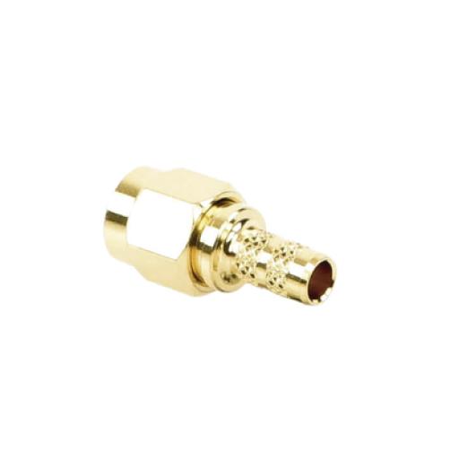[RFINDUSTRIES_RSA-3000-1C] RF Industries Conector SMA Macho de Anillo Plegable para Cable RG-58/U, Oro/Oro/Teflón.