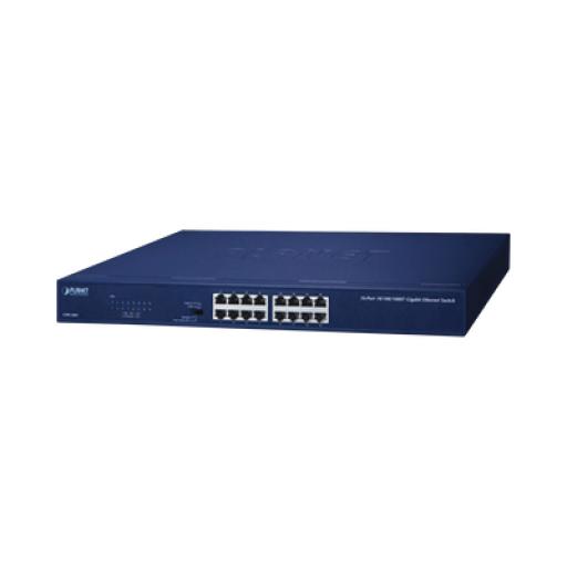 [PLANET_GSW-1601] Planet Switch No Administrable Gigabit de 16 Puertos 10/100/1000 Mbps, Con Modo Extendido Para Distancias de Hasta 200 m