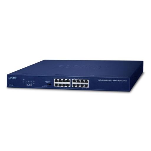 [PLANET_GSW-1601] Planet Switch No Administrable Gigabit de 16 Puertos 10/100/1000 Mbps, Con Modo Extendido Para Distancias de Hasta 200 m