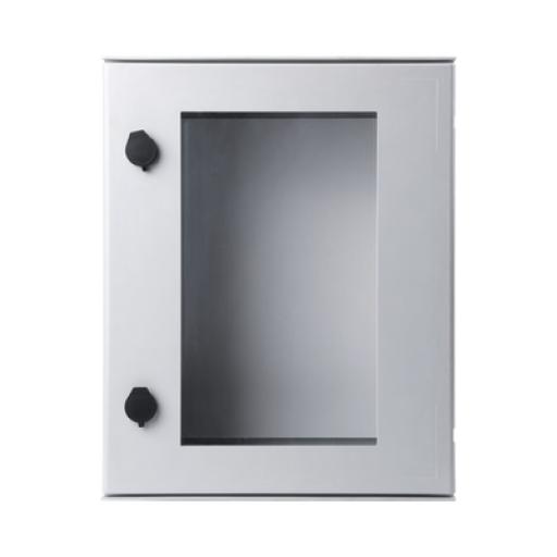 [PRECISION_PST-4050-20PT] Precision Gabinete de Poliéster IP65 Puerta Transparente, Uso en Intemperie (400 x 500 x 200 mm) con Placa Trasera Interior de Plástico (Incluye Chapa y Llave).