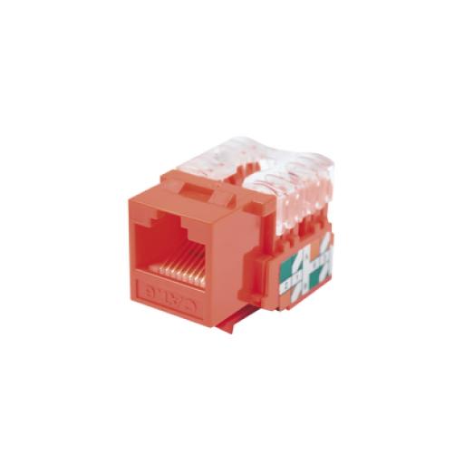 [LINKEDPROBYEPCOM_LP-KJ-601-RD] LINKEDPRO BY EPCOM Módulo Jack Keystone Cat6 con terminación 110 (Punchdown) para faceplate - Color Rojo