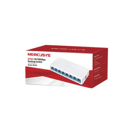 [MERCUSYS_MS108] Mercusys Switch NO Administrable / Para escritorio / 8 puertos 10/100 Mbps / Diseño Compacto / Plug and Play
