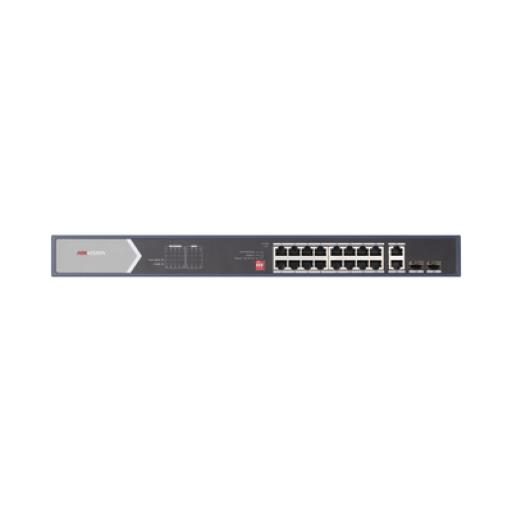[HIKVISIONDIGITALTECHNOLOGY_DS-3E0520HP-E] Hikvision Digital Technology Switch PoE+ / No Administrable / 16 Puertos 10/100 Mbps PoE+ (4 Puertos PoE++ 90 W) / 2 Puertos 10/100/1000 Mbps + 2 Puertos SFP de Uplink / PoE hasta 250 Metros / 225 Watts