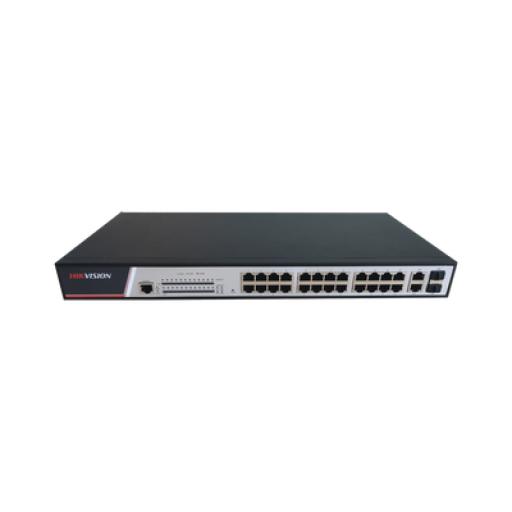[HIKVISIONDIGITALTECHNOLOGY_DS-3E2326P] Hikvision Digital Technology Switch PoE+ / Administrable / 24 Puertos 10/100 Mbps PoE+ / 2 Puertos 10/100/1000 Mbps Uplink + 2 Puertos SFP de Uplink / 380 W