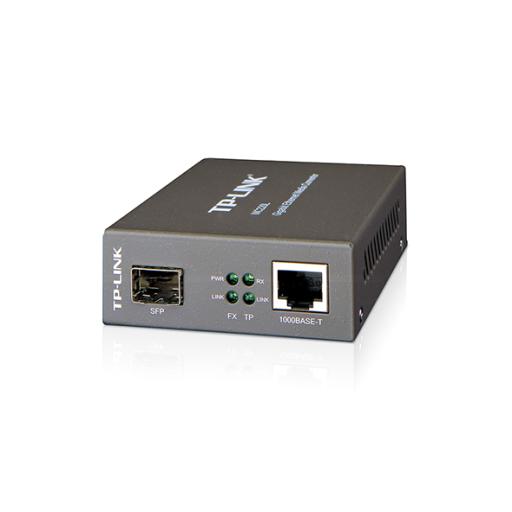 [TPLINK_MC220L] TPLINK Convertidor Fibra Óptica Monomodo o Multimodo / 1 Puerto SFP 1000 Mbps / 1 Puerto RJ45 10/100/1000 Mbps / Plug and Play 