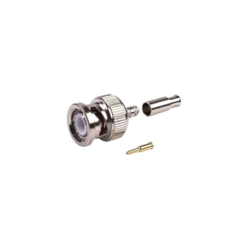 [RFINDUSTRIES_RFB-1106-5] RF Industries Conector BNC Macho de Anillo Plegable para Cables RG-174/U, 8216, Niquel/ Oro/ Teflón.