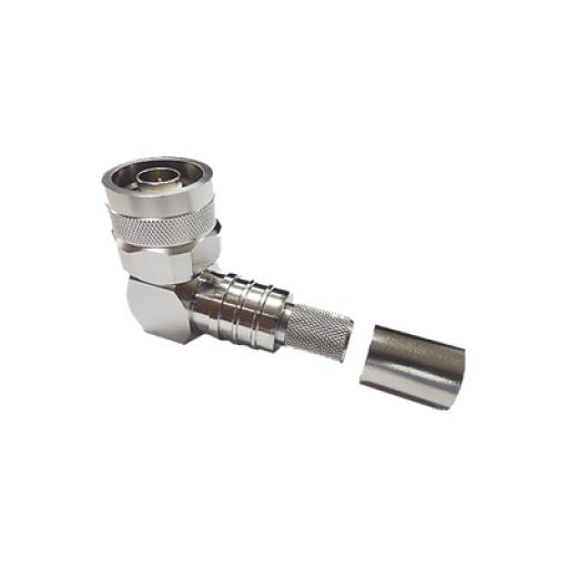 [TIMESMICROWAVESYSTEMS_EZ-400-NMH-RA-X] Times Microwave Systems Conector N Macho Angulo Recto, Plegable Hex. con Pin Cautivo para cables Tipo RG8