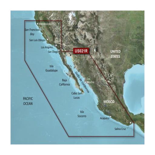 [GARMIN_10-C0722-00] Garmin Mapa VUS021R US, Mendocino, Salina Cruz y costas mexicanas.