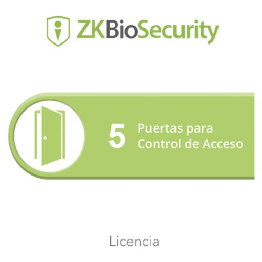 [ZKTECO_ZKBS-AC5] ZKTeco Licencia para ZKBiosecurity permite gestionar hasta 5 puertas para control de acceso