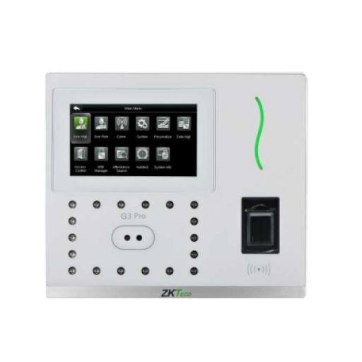 [ZKTECO_ZKG3PRO] ZKTeco Checador Biometrico / Reconocimiento Facial /12,000 Rostros / 6,000 palmas / 20,000 Tarjetas /20,000 huellas / Soporta DDNS con BIOTIMEPRO /