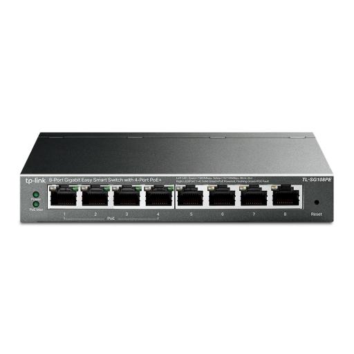 [TPLINK_TL-SG108PE] TPLINK Easy Smart Switch PoE JetStream , 8 puertos 10/100/1000 Mbps  55 W