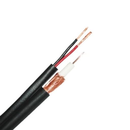 [VIAKON_9601-S] Viakon Cable RG6 con 2 Cables Calibre 18 para Alimentación, 305 Metros, Malla del 96% / Intemperie