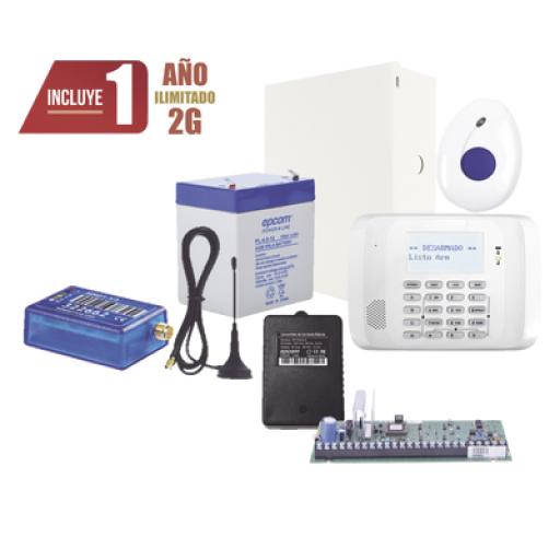 [HONEYWELLHOMERESIDEO_VISTA48-MINI2-FALL] HONEYWELL HOME RESIDEO Kit de Alarma VISTA48 con Comunicador 2G, Botón de Pánico y Detección de Caídas inalámbrico, Gabinete, transformador y Batería