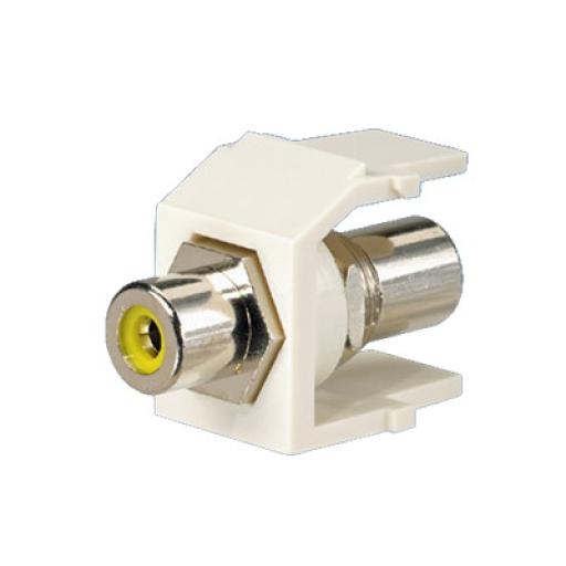 [PANDUIT_NKRTMYIW] Panduit Conector RCA Keystone, con Conector de Paso RCA Amarillo, Módulo Blanco Mate