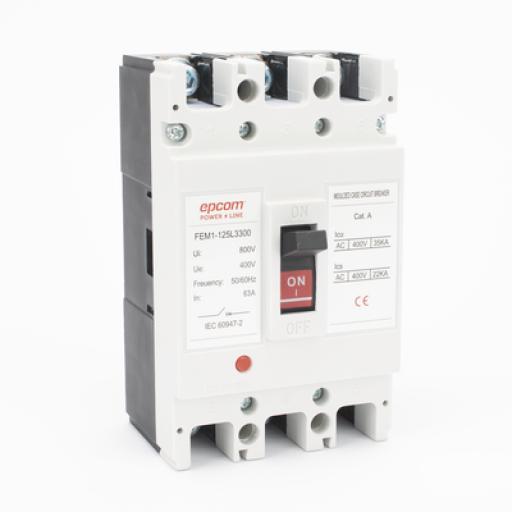 [EPCOM_FEM11253P63A] Epcom Protección Térmica 3P, 63A,  Corriente Alterna  690 V CA Trifásica.